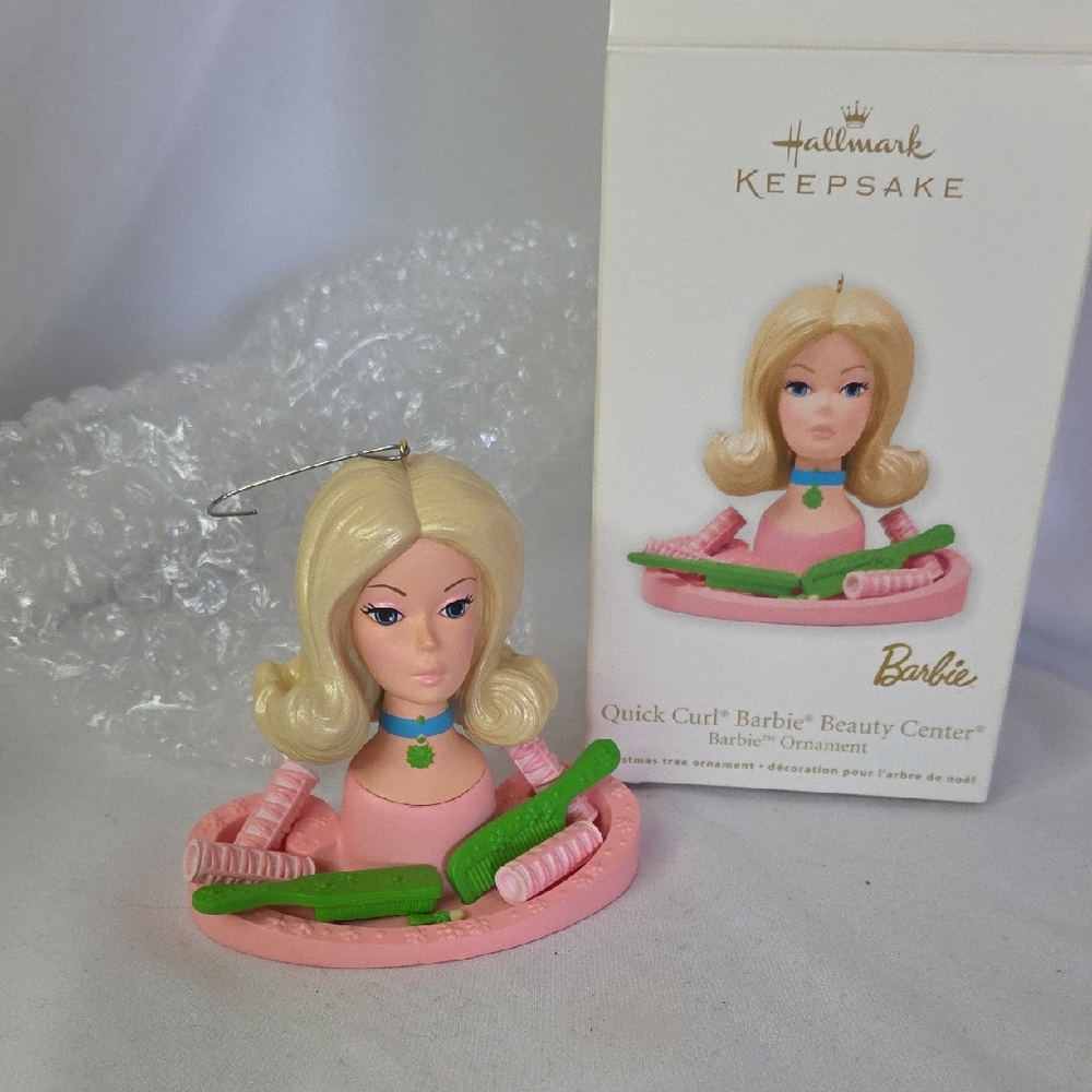 Quick Curl Barbie Hallmark Keepsake Ornament Beauty Center Collectible